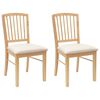 vidaXL Chaises de salle &agrave; manger 2 pc Bois de Caoutchouc Massif