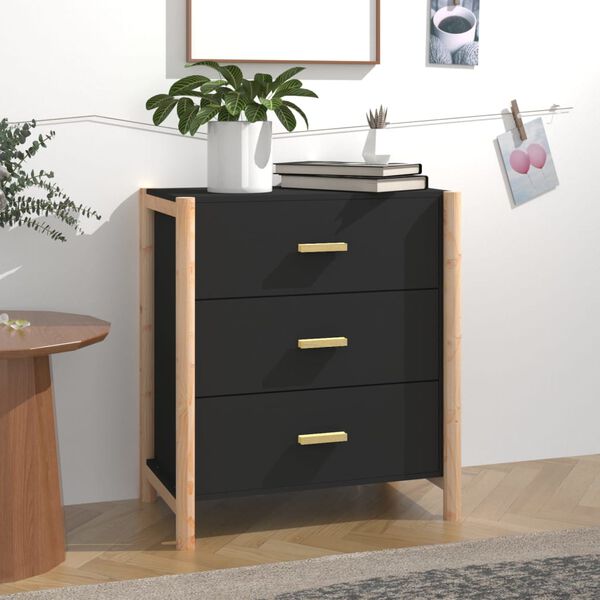 vidaXL Buffet Noir 62x38x70 cm Bois d'ingénierie