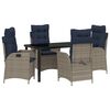 vidaXL Ensemble de salle &agrave; manger pour jardin 5 pc Gris et Noir Rotin