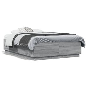 vidaXL Cadre de lit sans matelas sonoma gris 120x190 cm