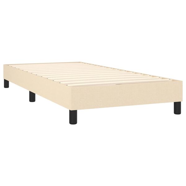 vidaXL Sommier &agrave; lattes de lit avec matelas Cr&egrave;me 100x200 cm Tissu