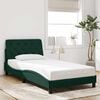 vidaXL Cadre de lit avec LED sans matelas vert fonc&eacute; 100x200cm velours