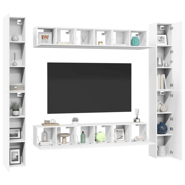 vidaXL Ensemble de meubles TV 6 pcs Blanc Bois d'ing&eacute;nierie