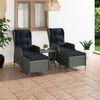 vidaXL Salon de jardin 3 pcs avec coussins r&eacute;sine tress&eacute;e gris clair
