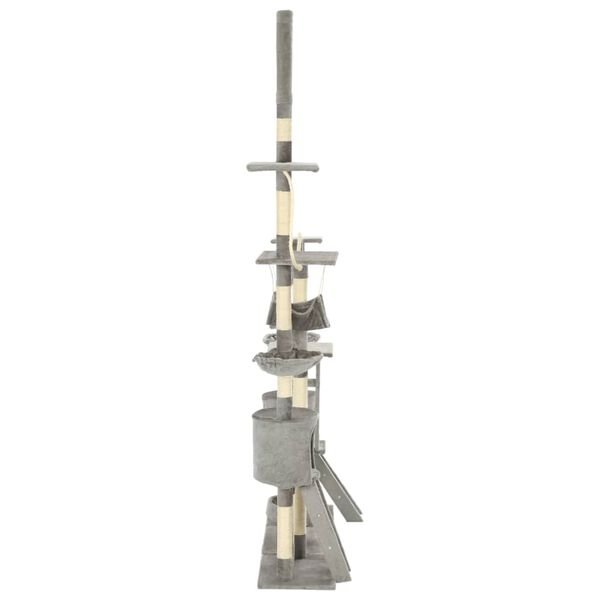 vidaXL Arbre &agrave; chat avec griffoirs en sisal 230-250 cm Gris