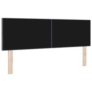 vidaXL T&ecirc;te de lit avec t&ecirc;te de lit Gris fonc&eacute; 160 cm Cuir synth&eacute;tique