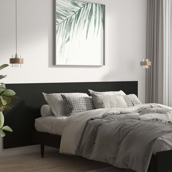 vidaXL Tête de lit murale Noir 240x1,5x80 cm Bois d'ingénierie