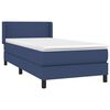 vidaXL Sommier &agrave; lattes de lit avec matelas Bleu 90x200 cm Tissu