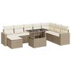 vidaXL Salon de jardin avec coussins 9 pcs beige r&eacute;sine tress&eacute;e