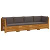 vidaXL Ensemble de canap&eacute;s d'ext&eacute;rieur avec coussin 4 Pi&egrave;ce Marron