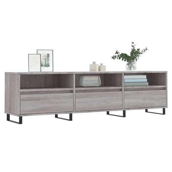vidaXL Meuble TV sonoma gris 150x30x44,5 cm bois d'ing&eacute;nierie