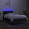 vidaXL Sommier &agrave; lattes de lit avec matelas LED Noir 100x200 cm Tissu