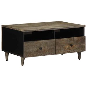 vidaXL Table basse gris clair 80x54x40 cm bois massif de manguier