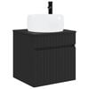 vidaXL Meuble de lavabo mural Noir 49 x 44,5 x 66 cm Bois d'ing&eacute;nierie