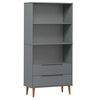 vidaXL Bibliothèque MOLDE Gris 85x35x170,5 cm Bois massif de pin