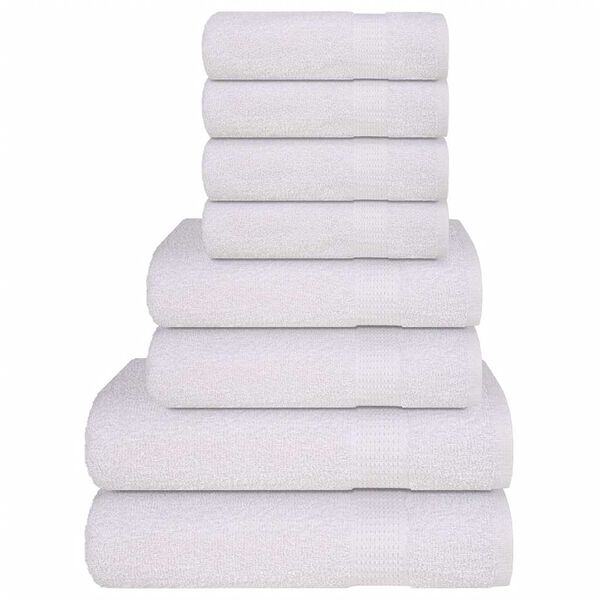 vidaXL Ensemble de serviettes FROGN 8 pcs blanc 360 g/m&sup2;