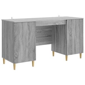 vidaXL Bureau Sonoma gris 142,5 x 50 x 75 cm Bois d'ing&eacute;nierie