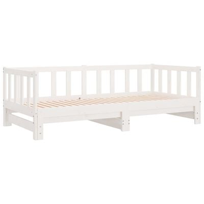 vidaXL Lit coulissant blanc bois de pin massif 2x(90x200) cm