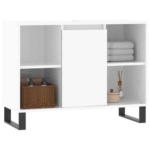 vidaXL Armoire de salle de bain blanc brillant 80x33x60 cm