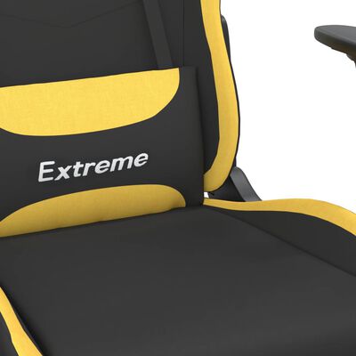 vidaXL Chaise de jeu de massage Noir et jaune Tissu