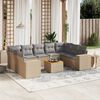 vidaXL Salon de jardin avec coussins 10 pcs beige r&eacute;sine tress&eacute;e