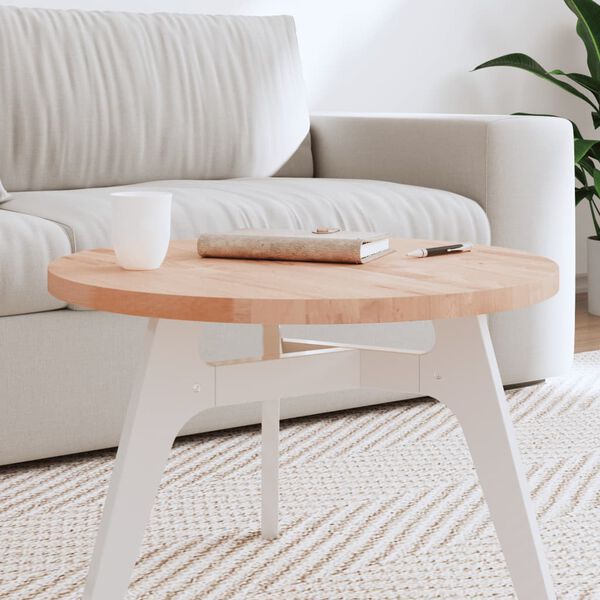 vidaXL Dessus de table &Oslash;60x2,5 cm rond bois massif de h&ecirc;tre