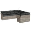 vidaXL Salon de jardin 8 pcs avec coussins gris clair r&eacute;sine tress&eacute;e