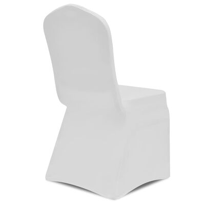 vidaXL Housse de chaise extensible 100 pcs Blanc