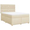 vidaXL Sommier &agrave; lattes de lit avec matelas Cr&egrave;me 140x190 cm Tissu