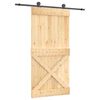 vidaXL Porte coulissante Naturel et noir 100 x 210 cm