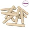 vidaXL Chevilles en bois 12 pi&egrave;ces Marron &Oslash; 8 x 50 mm Bois massif