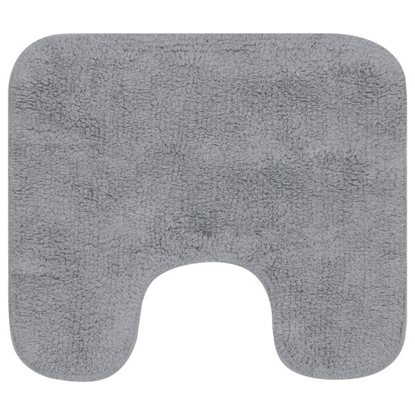 vidaXL Jeu de tapis de salle de bain 3 pcs Tissu Gris