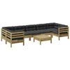 vidaXL Salon de jardin 8 pcs avec coussins bois de pin impr&eacute;gn&eacute;