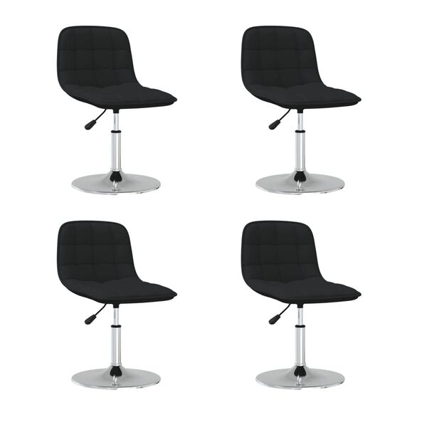 vidaXL Chaises pivotantes &agrave; manger lot de 4 noir tissu