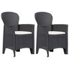 vidaXL Chaise de jardin lot de 2 et coussin Plastique Aspect de rotin