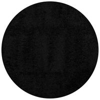 vidaXL Tapis shaggy PAMPLONA poils longs moderne noir Ø 120 cm