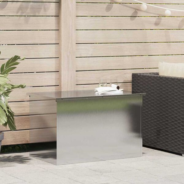 vidaXL Boîte de Rangement Extérieure Argent 80 x 50,5 x 50 cm Acier