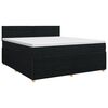 vidaXL Lit boxspring avec matelas Noir 160 x 200 cm Tissu