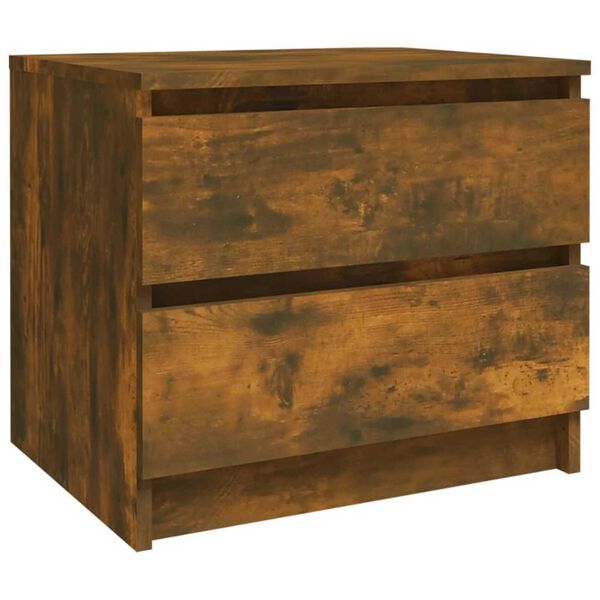 vidaXL Table de chevet Ch&ecirc;ne fum&eacute; 50x39x43,5 cm Bois d'ing&eacute;nierie