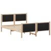 vidaXL Cadre de lit Marron et noir 140 x 190 cm Bois massif en pin