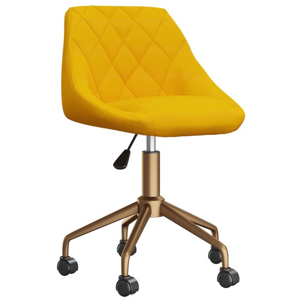 vidaXL Chaise pivotante de salle &agrave; manger Jaune moutarde Velours
