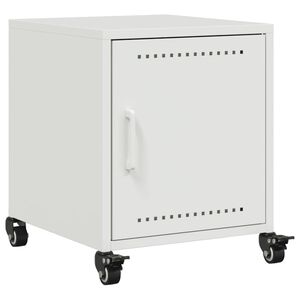 vidaXL Table de chevet blanc 36x39x43,5 cm acier