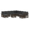 vidaXL Ensemble de canap&eacute; de jardin 12 pc Gris et Gris fonc&eacute; polyrotin