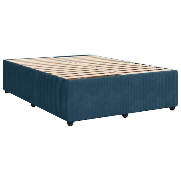 vidaXL Cadre de lit sans matelas bleu 140x190 cm velours