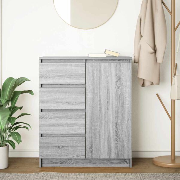 vidaXL Buffet avec tiroirs sonoma gris 71x35x84 cm bois d'ingénierie