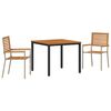 vidaXL Ensemble de salle &agrave; manger pour jardin 3 pc Beige et Marron