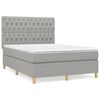 vidaXL Sommier &agrave; lattes de lit avec matelas Gris clair 140x190cm Tissu