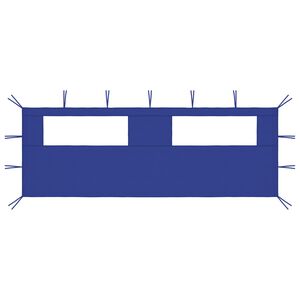 vidaXL Paroi lat&eacute;rale de belv&eacute;d&egrave;re avec fen&ecirc;tres 6x2 m Bleu