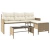 vidaXL Canap&eacute; de jardin avec table et coussins en forme de L beige