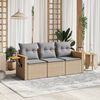 vidaXL Salon de jardin avec coussins 3 pcs beige r&eacute;sine tress&eacute;e